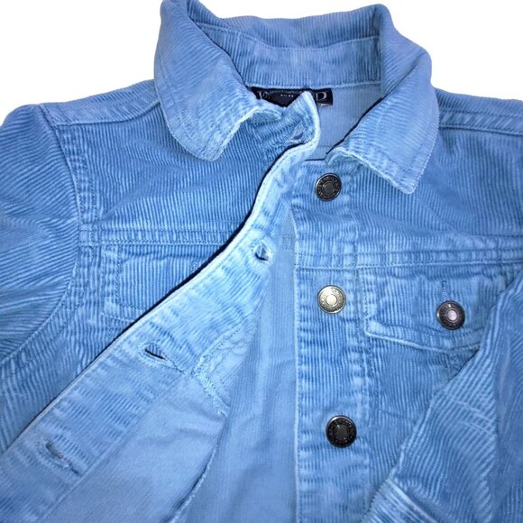 Lands' End Childs Corduroy Trucker Jacket Kids Size S(4) Blue Button-Front - Picture 3 of 11